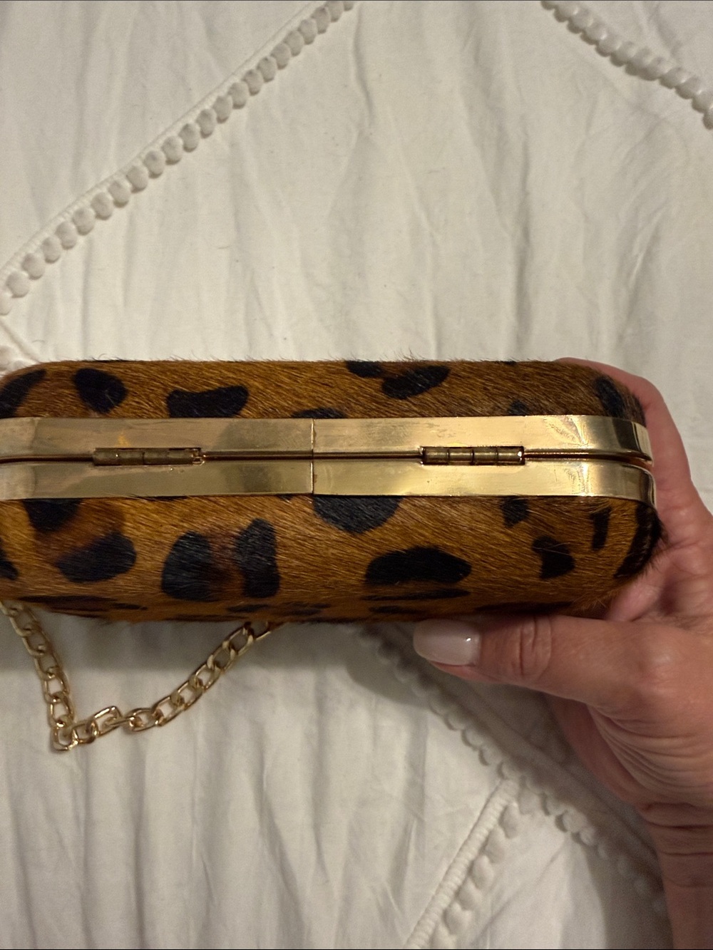 Amuse Society Leopard Print Haircalf Clutch - Brown - Picture 4 of 5